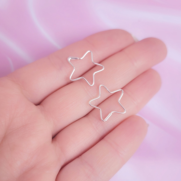 Argollas de estrella – Plata 925 – Brillo Estelar